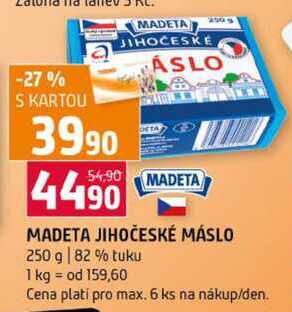 MADETA JIHOČESKÉ MÁSLO 250 g 82% tuku