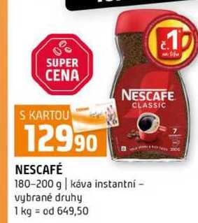 NESCAFE 180-200 g káva instantní vybrané druhy