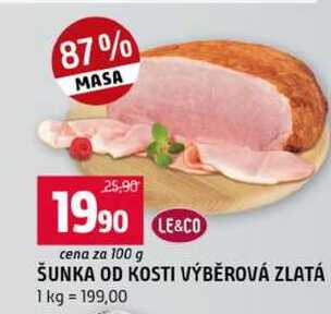 ŠUNKA OD KOSTI VÝBĚROVÁ ZLATÁ 100g