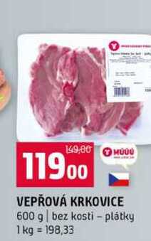 VEPŘOVÁ KRKOVICE 600 g bez kosti plátky 