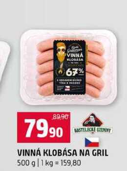 VINNÁ KLOBÁSA NA GRIL 500 g