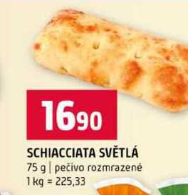 SCHIACCIATA SVĚTLÁ 75 g pečivo rozmrazené 