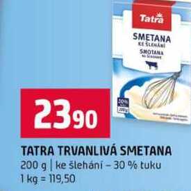 TATRA TRVANLIVÁ SMETANA 200 g ke šlehání - 30% tuku
