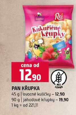 PAN KRUPKA 45 g ovocné kuličky 90 g jahodové křupky