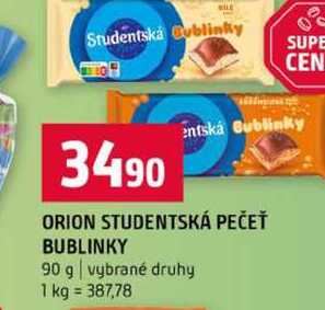 ORION STUDENTSKÁ PEČEŤ BUBLINKY 90 g vybrané druhy