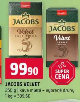 JACOBS VELVET 250 g káva mletá vybrané druhy 