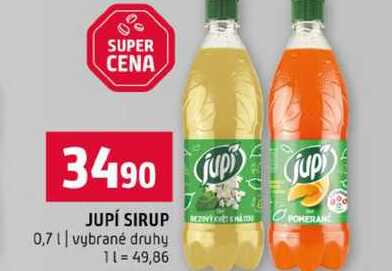 JUPÍ SIRUP 0,7l vybrané druhy