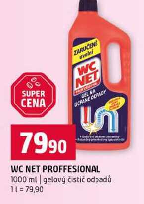 WC NET PROFFESIONAL 1000 ml gelový čistič odpadů