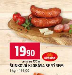ŠUNKOVÁ KLOBÁSA SE SÝREM 100g