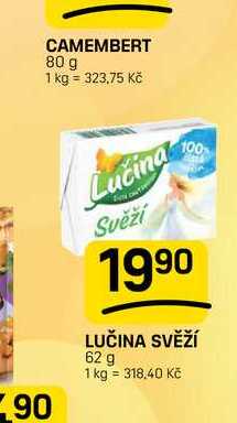 Lučina 62g, vybrané druhy