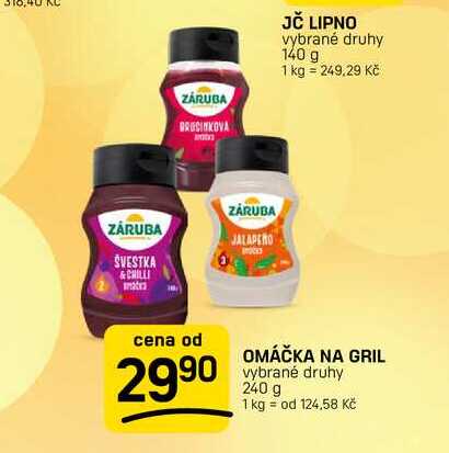OMÁČKA NA GRIL vybrané druhy 240 g 