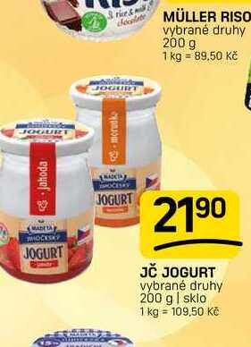 JČ JOGURT vybrané druhy 200 g 