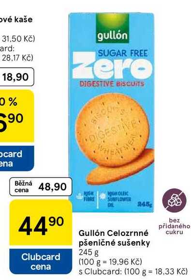 Gullón Celozrnné pšeničné sušenky, 245 g   