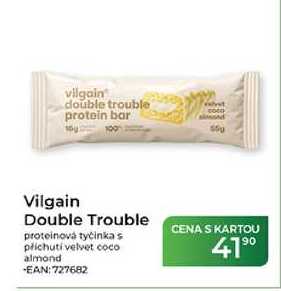 Vilgain Double Trouble proteinová tyčinka s příchutí velvet coco almond