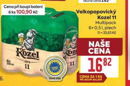 Velkopopovický Kozel 11 Multipack 6× 0,51, plech 