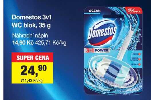 Domestos 3v1 WC blok, 35 g