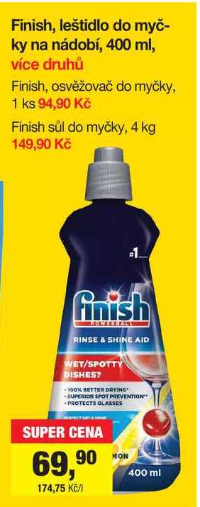 Finish, leštidlo do myčky na nádobí, 400 ml