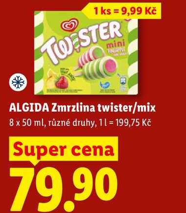 ALGIDA Zmrzlina twister/mix, 8x 50 ml