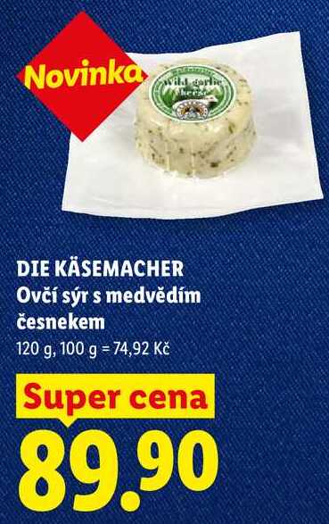 DIE KÄSEMACHER Ovčí sýr s medvědím česnekem, 120 g
