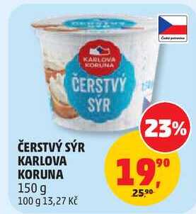 ČERSTVÝ SÝR KARLOVA KORUNA, 150 g
