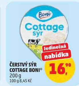 ČERSTVÝ SÝR COTTAGE BONI, 200 g