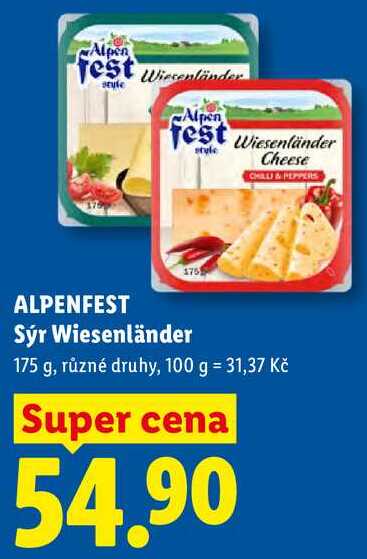 ALPENFEST Sýr Wiesenländer, 175 g