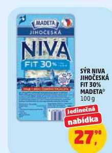 SÝR NIVA JIHOČESKÁ FIT 30% MADETA, 100g