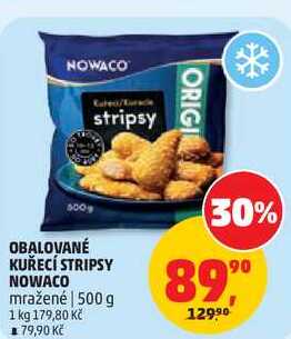 NOWACO OBALOVANÉ KUŘECÍ STRIPSY mražené, 500 g