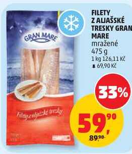 FILETY Z ALAŠSKÉ TRESKY GRAN MARE mražené, 475 g 