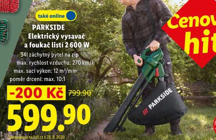 PARKSIDE Elektrický vysavač a foukač listí 2 600 W