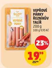 VEPŘOVÉ PÁRKY ŘEZNÍKŮV TALÍŘ, 200g