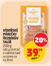 VÍDEŇSKÉ PÁREČKY ŘEZNÍKŮV TALÍŘ, 200g  