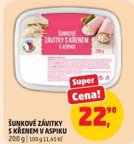 ŠUNKOVÉ ZÁVITKY S KŘENEM V ASPIKU, 200 g