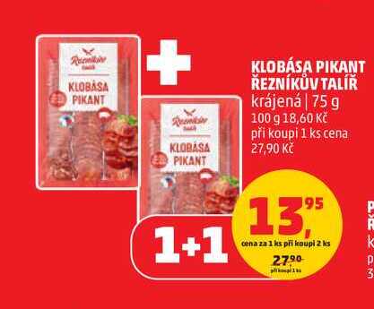 KLOBÁSA PIKANT ŘEZNÍKŮV TALÍŘ krájená, 75 g 