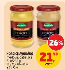 HOŘČICE AVOKÁDO medová, ďábelská 310/288 g