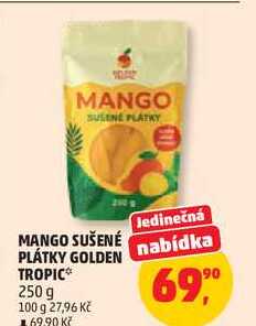 MANGO SUŠENÉ PLÁTKY GOLDEN TROPIC, 250 g  