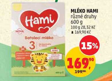 MLÉKO HAMI různé druhy, 600 g