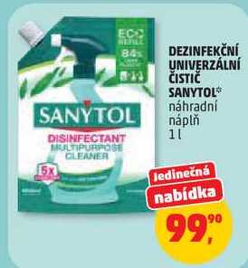 DEZINFEKČNÍ UNIVERZÁLNÍ ČISTIČ SANYTOL, 1 l 