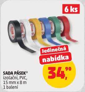 SADA PÁSEK izolační, PVC, 15 mm x 8m, 1 balení