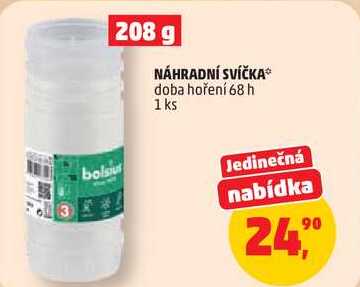 NÁHRADNÍ SVÍČKA doba hoření 68 h, 1 ks