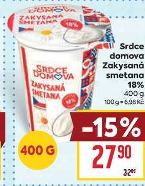 Srdce domova Zakysaná smetana 18% 400 g