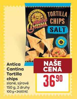 Antica Cantina Tortilla chips slané, sýrové 150 g