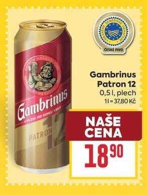 Gambrinus Patron 12 0,51, plech 
