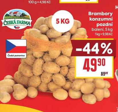 Brambory konzumní pozdní balení, 5 kg