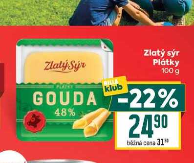Zlatý sýr Plátky 100 g  