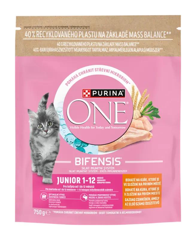 Purina One Granule pro kočky Junior Bifensis s kuřetem, 750 g