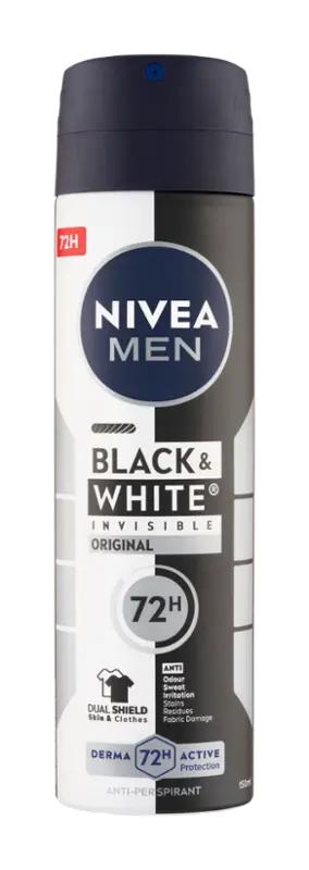 NIVEA Men Antiperspirant sprej pro muže Black & White Invisible Original, 150 ml