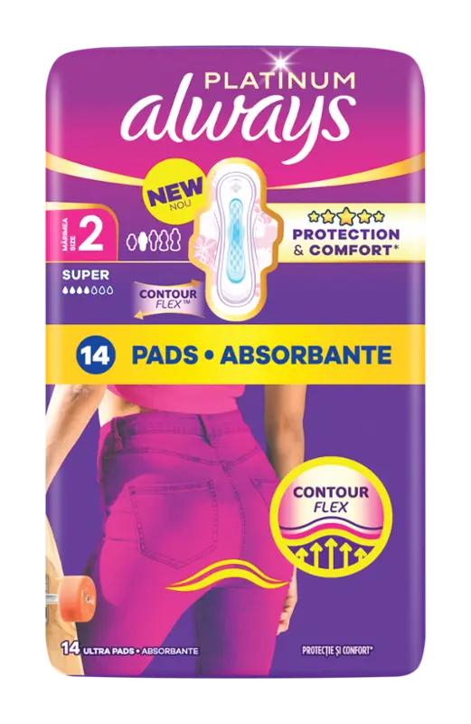 Always Hygienické vložky Platinum Super s křidélky vel. 2, 14 ks