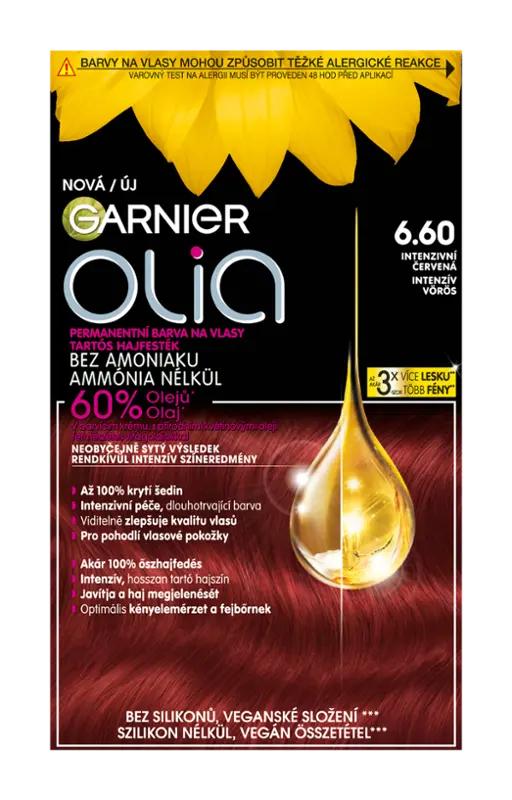 Garnier Permanentní barva na vlasy Olia bez amoniaku 6.60 intenzivní červená, 1 ks
