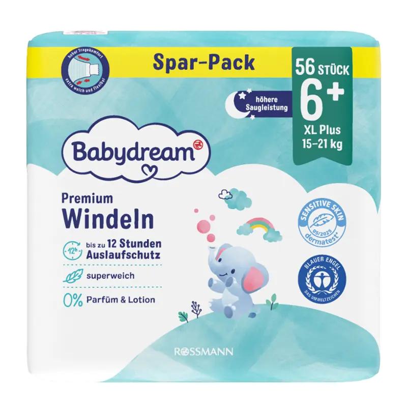 Babydream Pleny Premium, 15–21 kg, vel. 6+, XL+, 56 ks